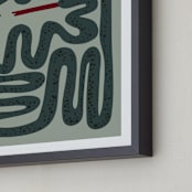 "Squiggly Snake" - Art Print in Cactus by Jenna Holcomb - Frame Close-up