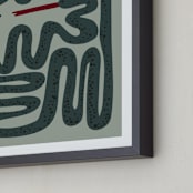 "Squiggly Snake" - Art Print in Cactus by Jenna Holcomb - Frame Close-up