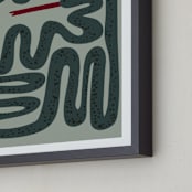 "Squiggly Snake" - Art Print in Cactus by Jenna Holcomb - Frame Close-up