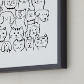 "I Want A Million Pets I" - Art Print in Galaxy by Lucrecia Caporale - Frame Close-up