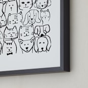 "I Want A Million Pets II" - Art Print in Galaxy by Lucrecia Caporale - Frame Close-up