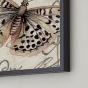 "Sepia Butterfly I" - Art Print in Sepia Tones by Stephanie Toral - Frame Close-up
