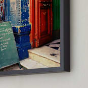 "Menú del Día" - Art Print in Electric Blue by Marco Augusto Ferreira - Frame Close-up