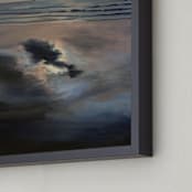 "Warm Water" - Art Print in Stormy Blue by Robert Deem - Frame Close-up