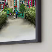 "Riverwalk" - Art Print in Sea of Grass Green by The Tattered Traveler - Frame Close-up