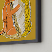 "Morning Reflection" - Art Print in Budda Orange by Stuart Heir - Frame Close-up