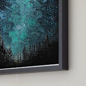 "Northern Light" - Art Print in Light in the dark Blue by The Tattered Traveler - Frame Close-up