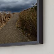 "Into the rain" - Art Print in green-grey by NSMARK - Frame Close-up