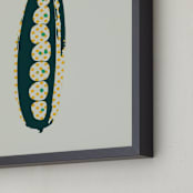"Pea Pod - Vegetable" - Art Print in Pale Grey by Simi Gauba - Frame Close-up