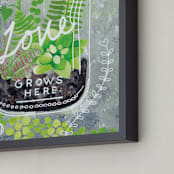 "'Love Grows Here'" - Art Print in Sunlit Granite by Ming Platt - Frame Close-up