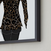 "Rendering" - Art Print in Render Gold by Stuart Heir - Frame Close-up