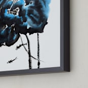 "Blue Lillies" - Art Print in Lilly Blue by Stuart Heir - Frame Close-up
