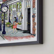 "King Street" - Art Print in Carolina Clay Red by The Tattered Traveler - Frame Close-up
