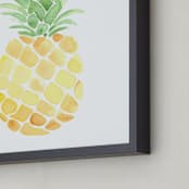 "Pineapple Festa" - Art Print in Citrus by Rochelle Renee - Frame Close-up