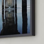 "Pier Into Another Dimension" - Art Print in Sky Blue by Christian Florin - Frame Close-up