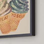"Treat Yo' Self" - Art Print in Pink Egg Shell by Kanika Mathur - Frame Close-up