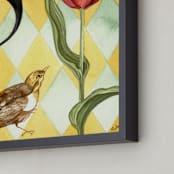 "Spring I" - Art Print in Bright Yellow by Stephanie Toral - Frame Close-up