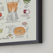 "Illustrated recipe of gazpacho" - Art Print in Colorful by Rosana Laiz Blursbyai - Frame Close-up