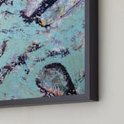 "Be Here Now" - Art Print in Light Blue by Misty Hughes - Frame Close-up