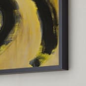 "Black and Yellow Wave Series 2" - Art Print in Black and Yellow by Angela Simeone - Frame Close-up