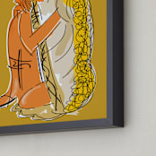 "Morning Reflection" - Art Print in Budda Orange by Stuart Heir - Frame Close-up