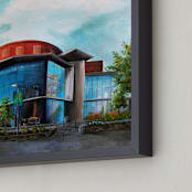 "Peace Center" - Art Print in Reflection Blue by The Tattered Traveler - Frame Close-up