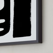 "Abstract Forms" - Art Print in Black and White by Ilana Greenberg - Frame Close-up