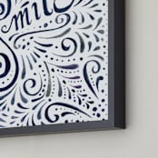 "Ornamental Smile" - Art Print in Violet Blue by Cynthia Oswald - Frame Close-up