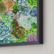 "Succulent Delight" - Art Print in cactus by Jenny Partrite - Frame Close-up