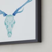 "Antlered " - Art Print in Sea by Lily Hanna - Frame Close-up