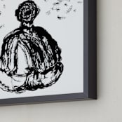 "Sun Salutation" - Art Print in Meditation Blach by Stuart Heir - Frame Close-up