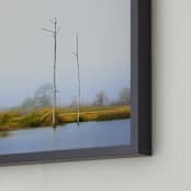"Foggy Bayou" - Art Print in sky blue by Mary Ann Glynn-Tusa - Frame Close-up