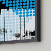 "Blue Rain" - Art Print in Cyan by Amanda Sheil - Frame Close-up