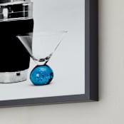 "Blue Martini" - Art Print in Black & White by Katrina Leandro - Frame Close-up