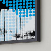 "Blue Rain" - Art Print in Cyan by Amanda Sheil - Frame Close-up