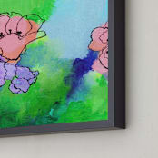"Garden Stroll" - Art Print in Spring Green by Sonal Nathwani - Frame Close-up