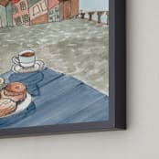 "Afternoon Coffee" - Art Print in Coffee Brown by studio SYLVO - Frame Close-up