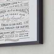 "The Lord's Prayer" - Art Print in Taupe by Jennifer Wick - Frame Close-up