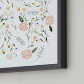 "Wildflowers of North Dakota" - Art Print in Coral by Whitney Todd - Frame Close-up