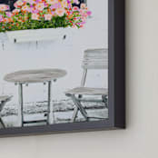 "Barn Window" - Art Print in pink & white by Katrina Leandro - Frame Close-up