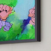 "Garden Stroll" - Art Print in Spring Green by Sonal Nathwani - Frame Close-up