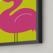 "The Pink Flamingo " - Art Print in Pink by Mayel - Frame Close-up