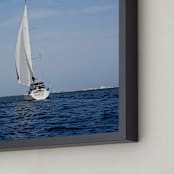 "Sunday Rest" - Art Print in Ocean Blue by Hannah Graham - Frame Close-up
