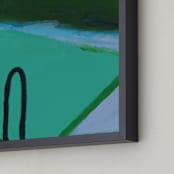 "Lake Life" - Art Print in summer green by Lauren Packard - Frame Close-up