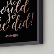 "She Did" - Art Print in black by Mely D Lozano - Frame Close-up