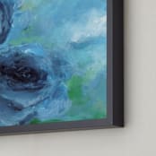 "Cloud Roses" - Art Print in Summer Blue by Sonal Nathwani - Frame Close-up