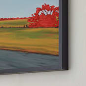 "Drive Bye Asphalt" - Art Print in Drive Bye Red by Jeff Preuss - Frame Close-up