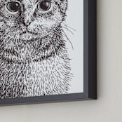 "Kitten" - Art Print in black and white by XL - Frame Close-up