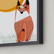 "POKER FACE" - Art Print in yellow by Rushmi - Frame Close-up