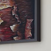 "Peel" - Art Print in Red Bark by Emily Magone - Frame Close-up